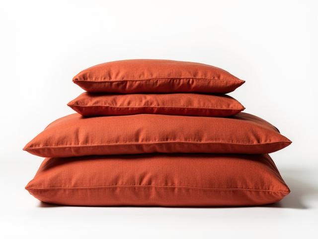 Linen bedding set in sunset orange