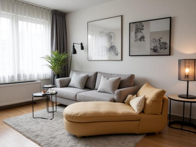 Versatile sofa in a studio apartment