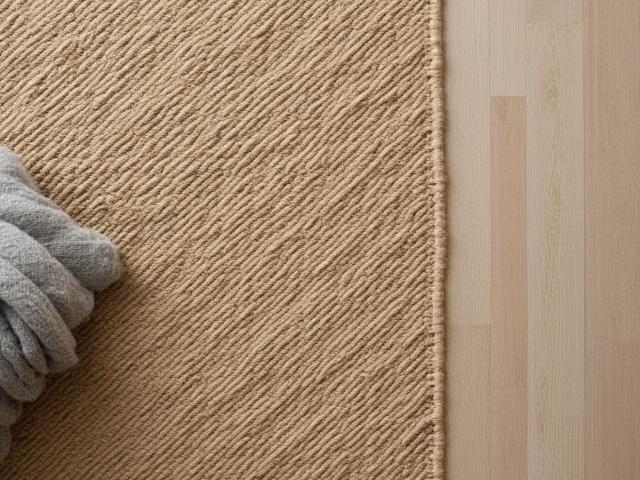 Organic jute rug in a sunlit room