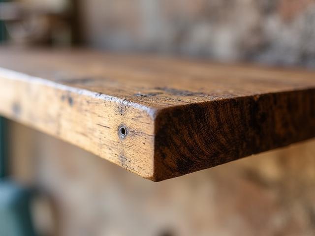 Reclaimed wood wall shelf