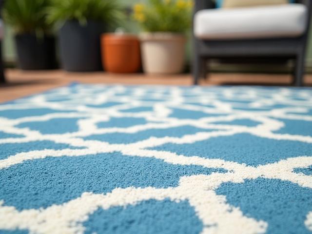 Weatherproof rug on a patio
